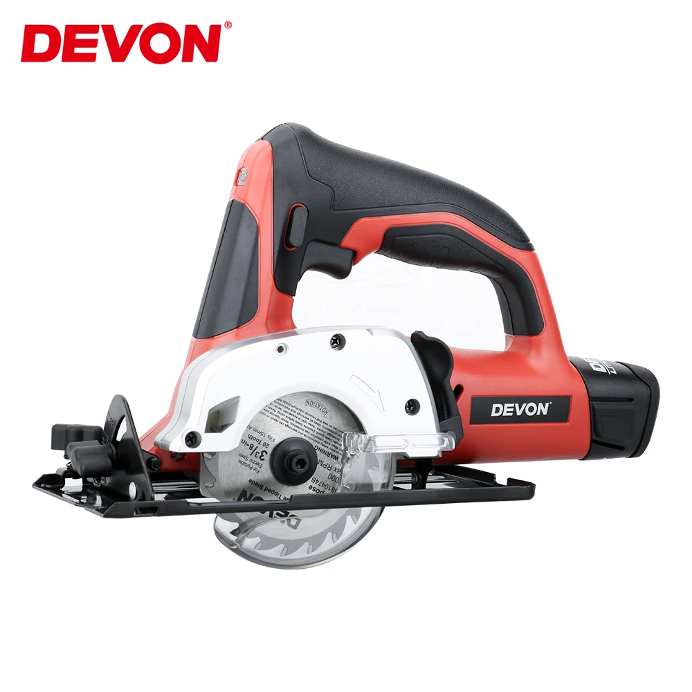 

DEVON Electronic Cordless Circular Saw 12V DC Woodworking Power tools Lithium-ion Battery Cutting Machine w/ Vacuum Cleaner