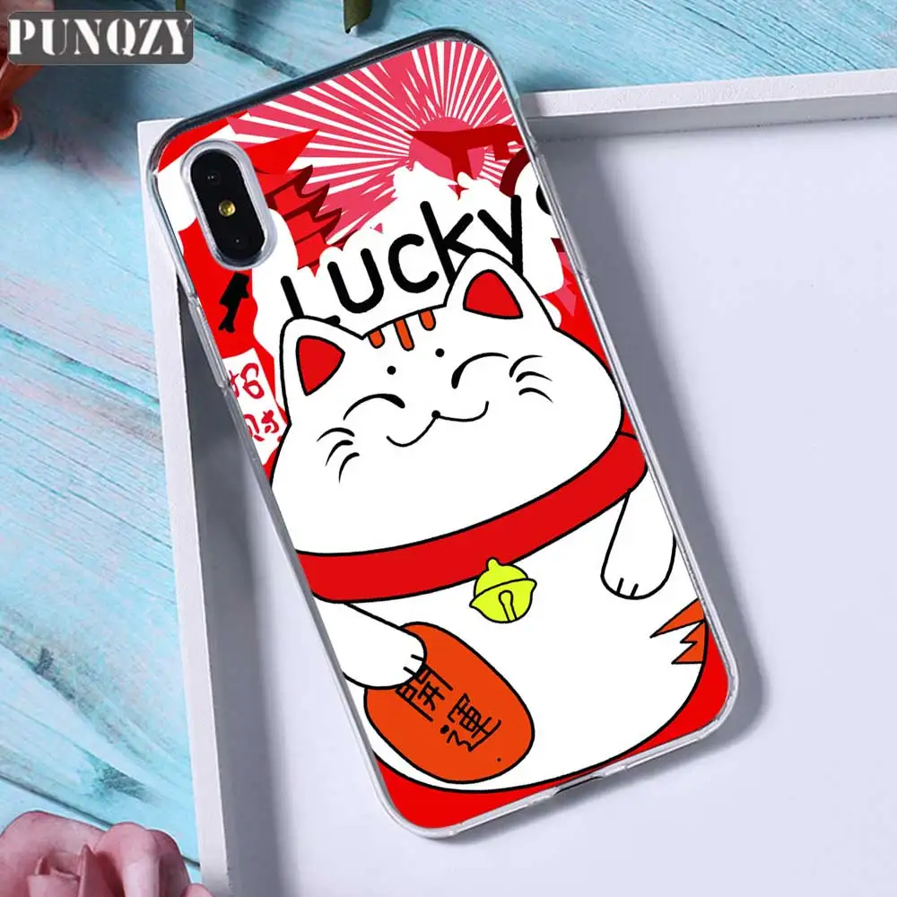 TPU A202 Новогодний чехол для телефона Lucky Cat для iPhone xr 5S 6S 7 8 Plus x xs max силиконовый чехол из ТПУ для huawei P30 P10 P20 lite mate 20 lite - Цвет: TPU A202