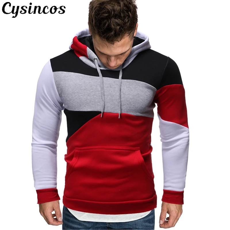 Мужская толстовка с длинным рукавом CYSINCOS брендовая капюшоном большие размеры 2019
