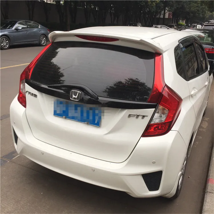 Для Fit спойлер 2014-2017 Honda Jazz Yyck Спойлер ABS пластик Материал заднее крыло автомобиля