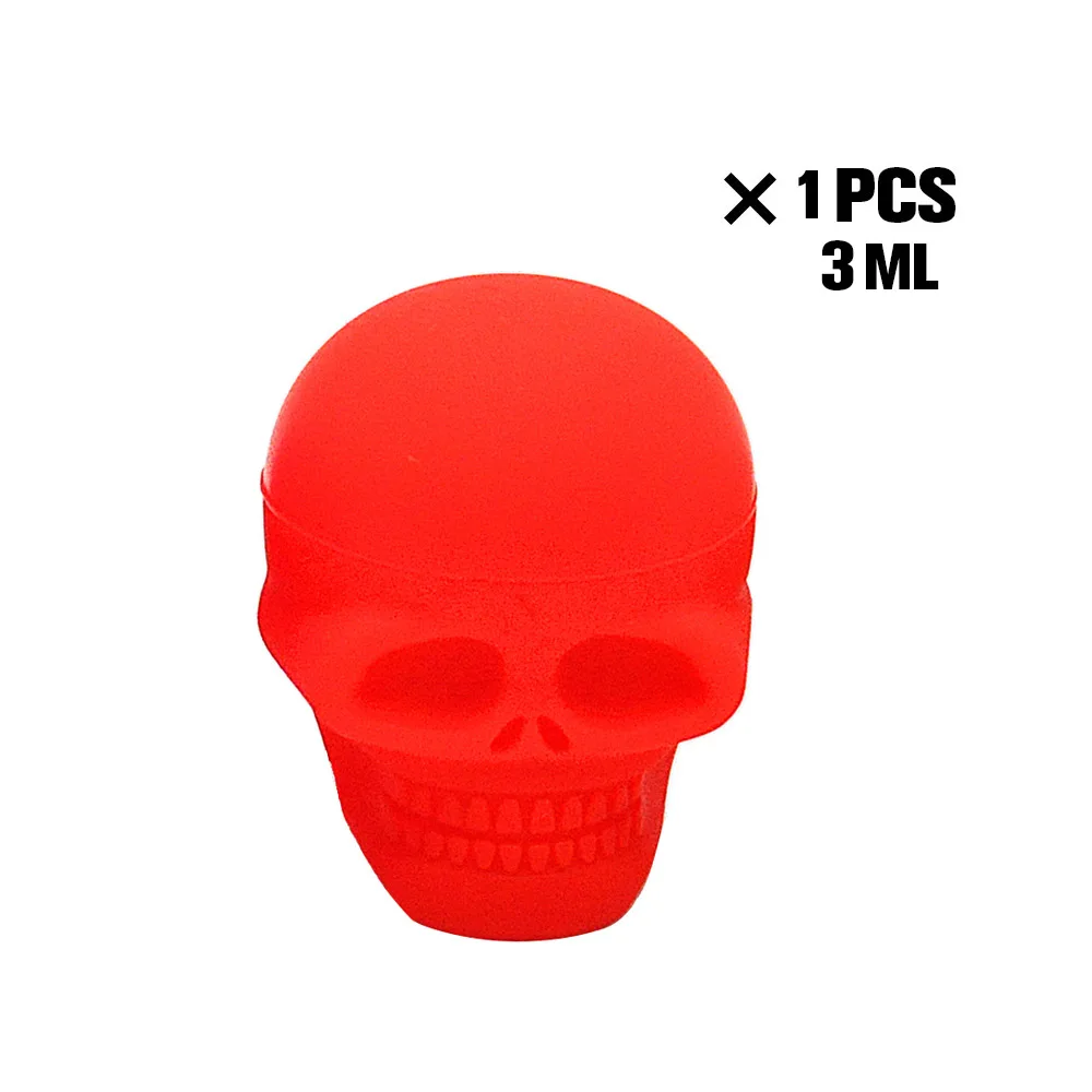 Red-3ML 2 размеры силиконовый контейнер антипригарное силиконовые баночки контейнеры для хранения масла ящик для банки контейнер Череп Форма - Цвет: Red-3ML