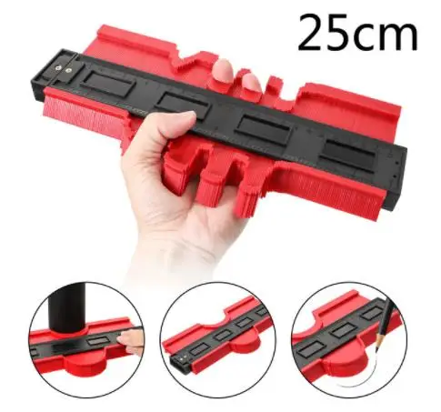 red 10 inch 12/25 см контур датчик Пластик профиль копия контур датчики Стандартный Дерево Лазерная маркировочная инструмент в клеточку измерены в ненатянутом ламинат Плитки основные инструменты - Цвет: red 10 inch