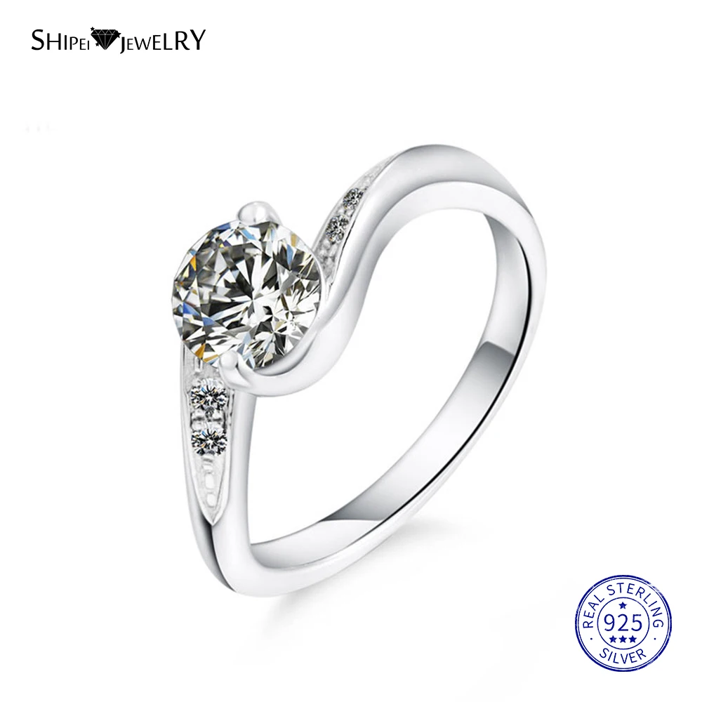 Женское кольцо из серебра 100% пробы с муассанитом 2 карата|Кольца| |