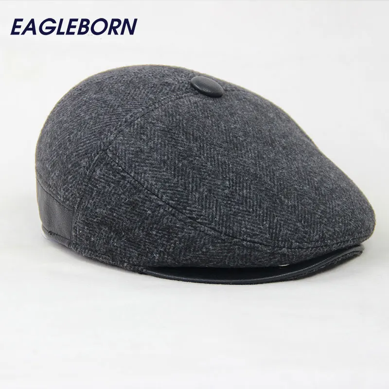 Новинка 2021 зимняя Шерстяная кепка для пожилых людей папы плотный теплый берет