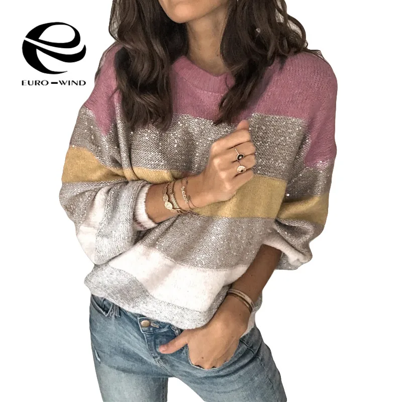 Свободный Повседневный вязаный женский свитер размера плюс осень 2019 Женский