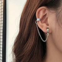 new 2022 korean fashion clip earring fake piercing chain design punk gothic no hole ear wrap jewelry wholesale accessories joias
