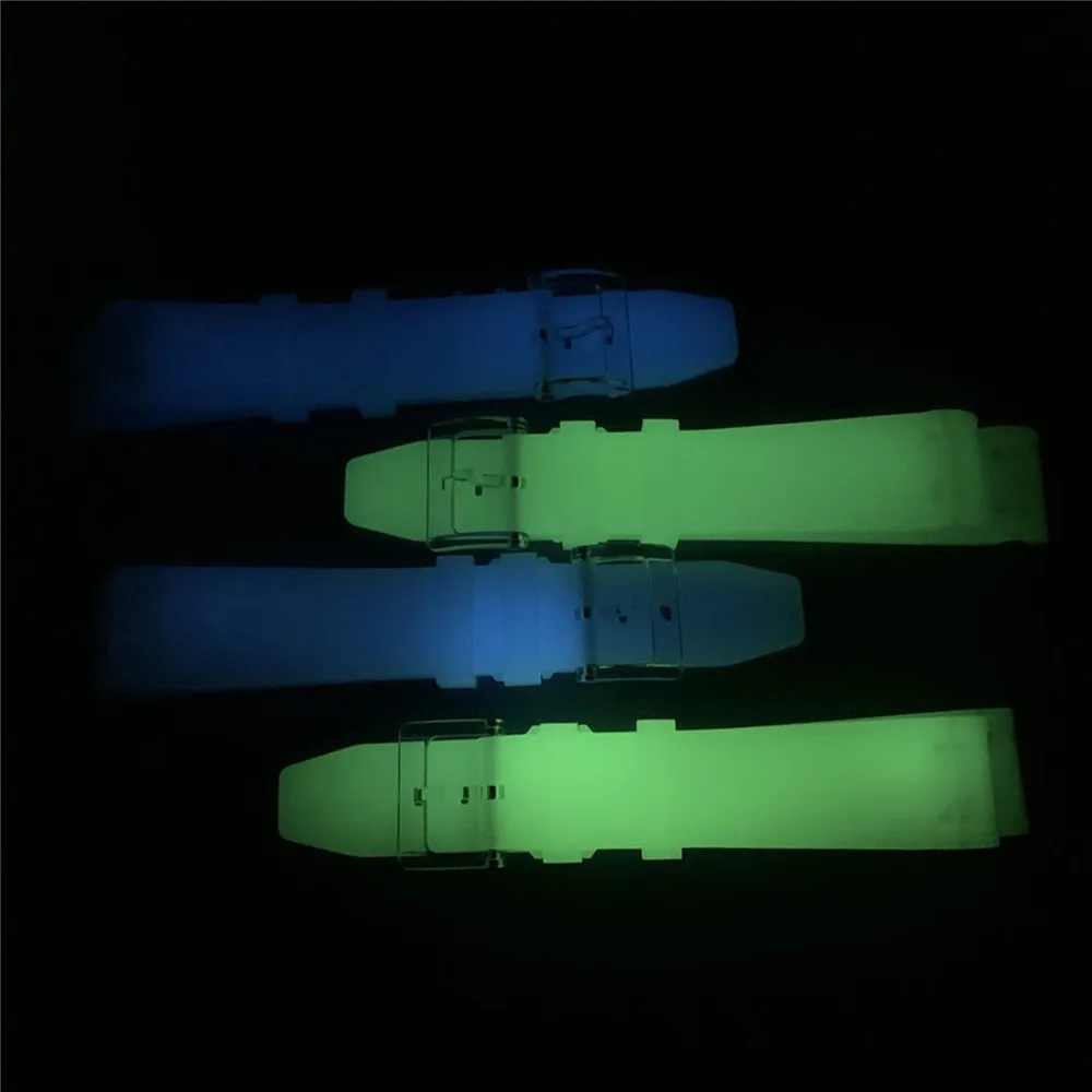 Ремешок мягкий резиновый блестящий для часов не светящийся браслет аксессуары