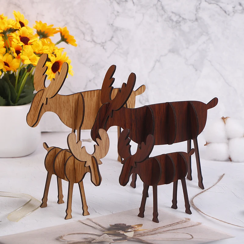 

1Pcs Simulation Christmas Deer Christmas Elk Plush Reindeer Christmas Decoration Fairy Garden Miniatures Props