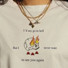 Женская Винтажная футболка с надписью Go To Hell и принтом черепа