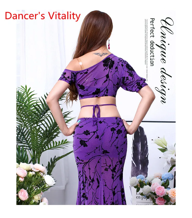 Женский танец живота CLothing Dress Женский Новое сексуальное восточное танцевальное платье Печатное платье-исполнитель Костюмы для девочек M, L
