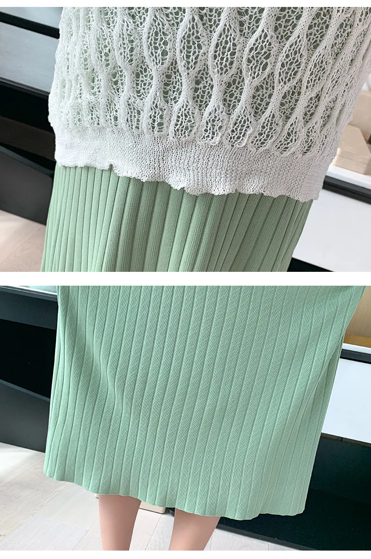 

Spring Autumn Fashion Maternity Dress Set Elegant Knitted Pullovers + Sling Dress Suits Clothes for Pregnant Women Pregnancy