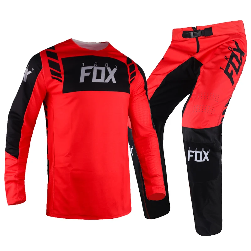 MX ATV Dirt Bike Racing 360, Conjunto de Jersey y pantalones combinados para motocicleta Honda, conjunto de equipo de Moto de calle, traje negro/rojo automotriz, gran oferta