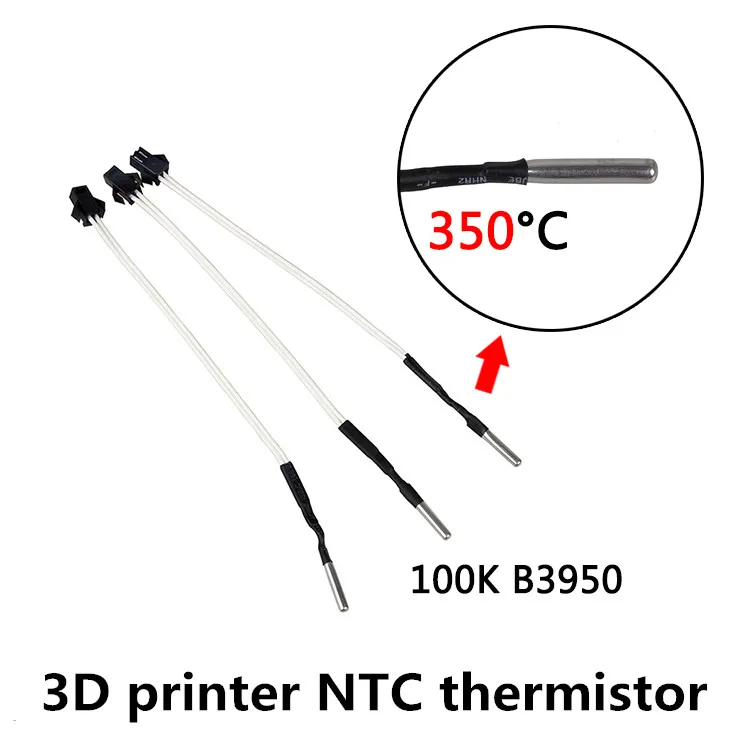 

Резистор для измерения температуры 3D-принтера, 350 °C, высокотемпературный термистор NTC100K, датчик B3950, аксессуары для сопла