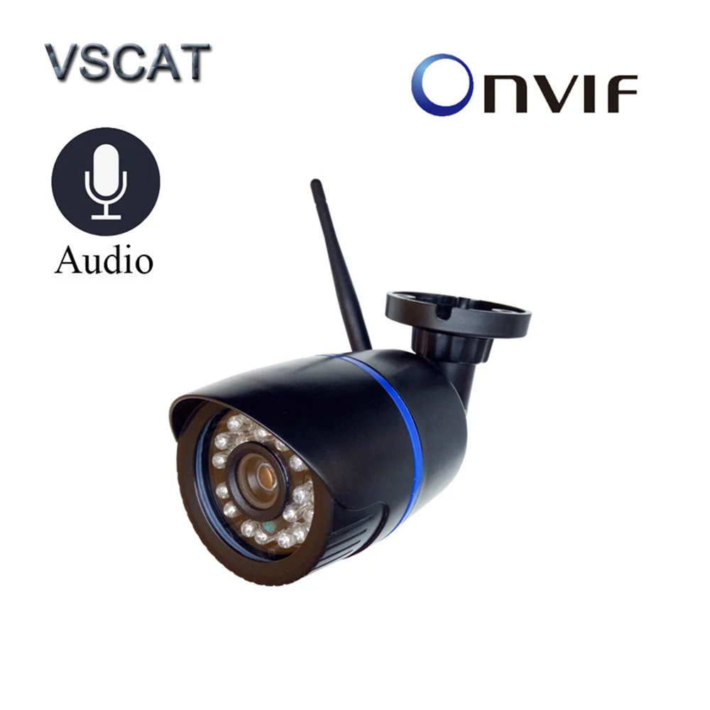 WiFi 2MP 1080P Аудио HD IP камера беспроводная водонепроницаемая пуля wifi ip s Onvif