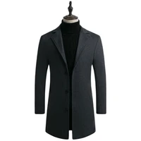 mens winter jacket autumn and winter new mens woolen coat in the long jacket slim version plus velvet five color large size