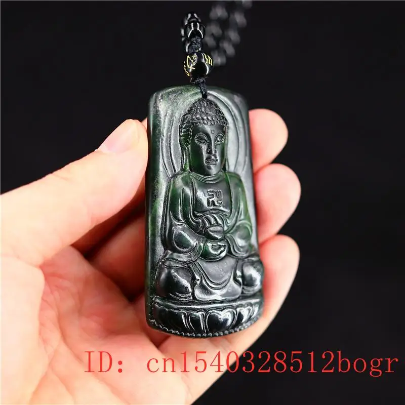 Нефритовое ожерелье с подвеской Будды ювелирные изделия натуральное очарование