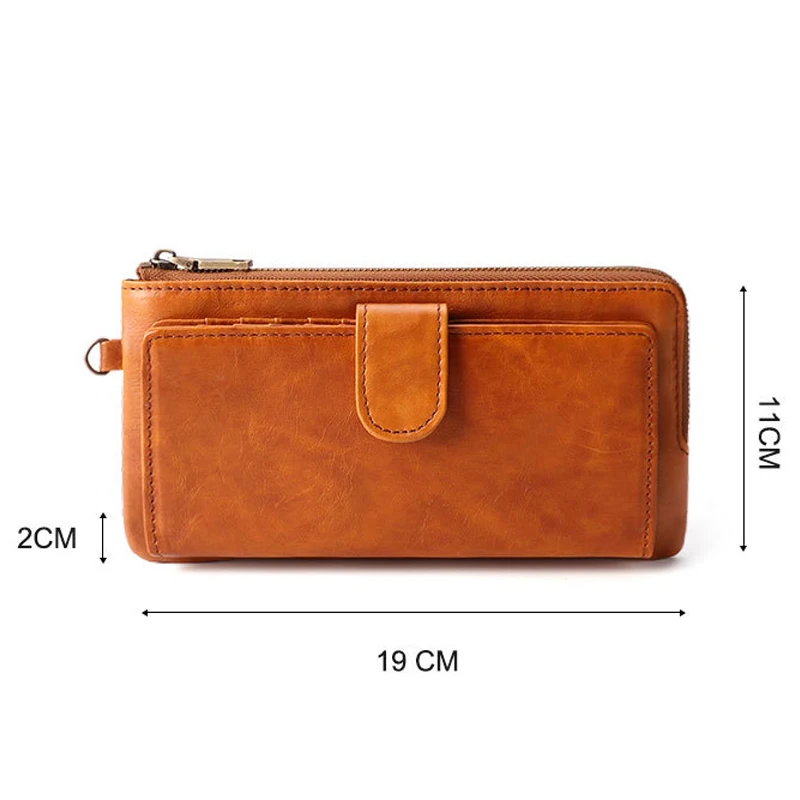 

Women Wallets Genuine Leather Purse Wristlet Phone Wallet sac a main femme Long Wallet Zipper Purse For Coins Money Bag Clutch