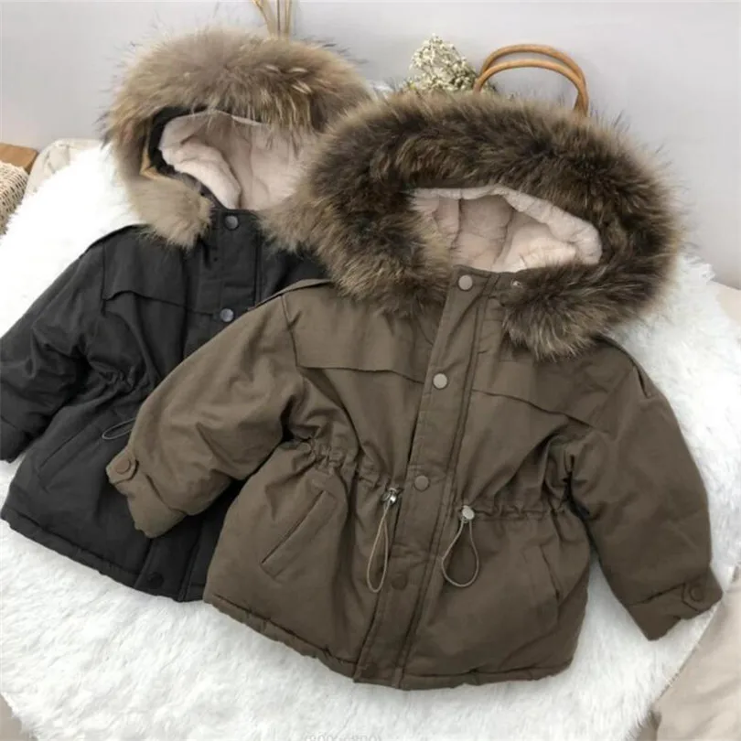 

Kids Outerwear Winter Girls Boys Jacket And Coat Thick Fur Warm Hooded Children Snowsuit For Boy Toddler Boys Parkas Coat 1-8Y