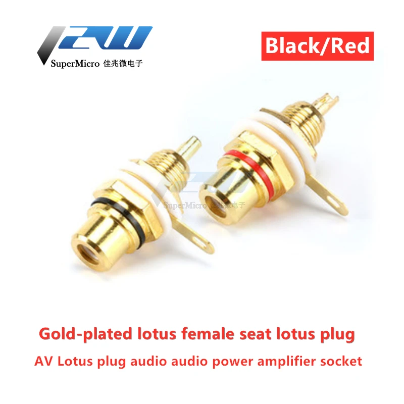 2 шт./лот Lotus гнездо AV разъем RCA Гнездо аудио усилитель позолоченный