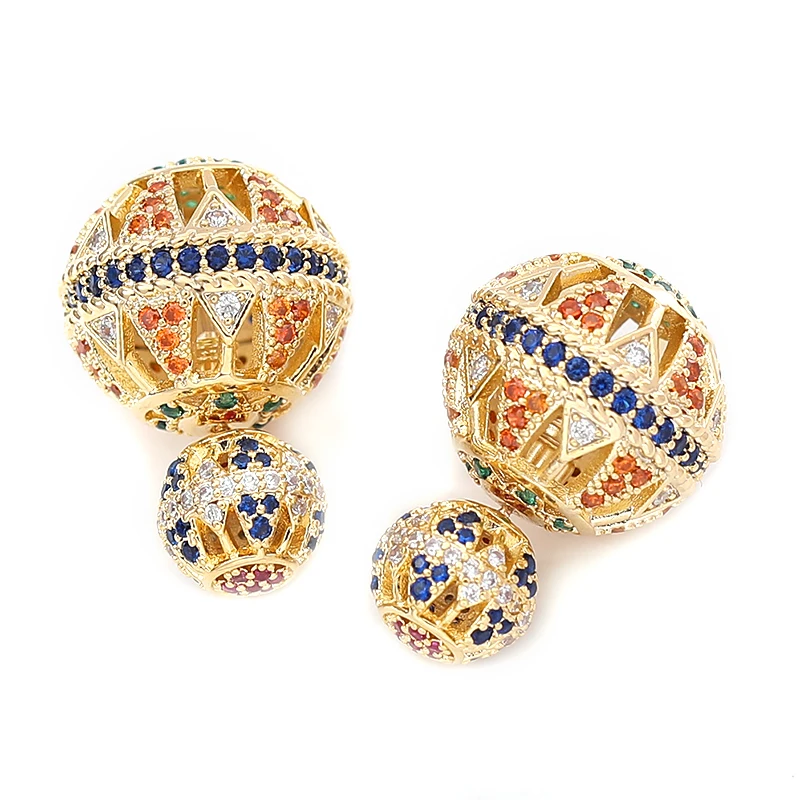 Новое поступление богемные цветные серьги с большими шариками модные золотые