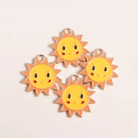 10pcs 2022mm cute enamel alloy baby sun charms for jewelry making morning sun necklaces earrings making accessories diy