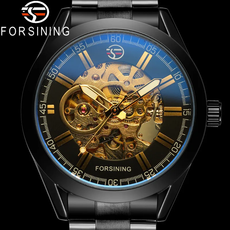 FORSINING автоматические механические мужские наручные часы военные спортивные