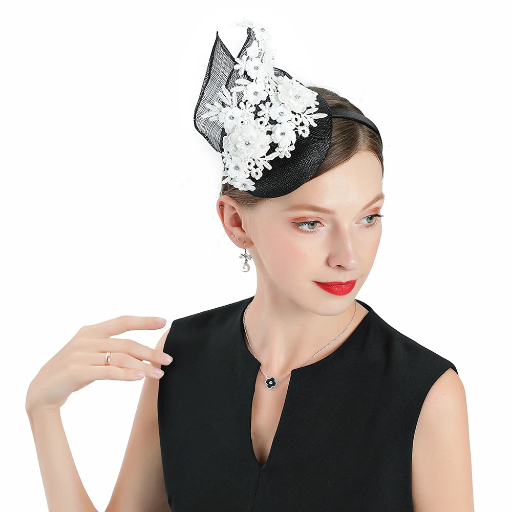 Мини-топ шляпа-цилиндр женский свадебный церковный праздничный головной убор