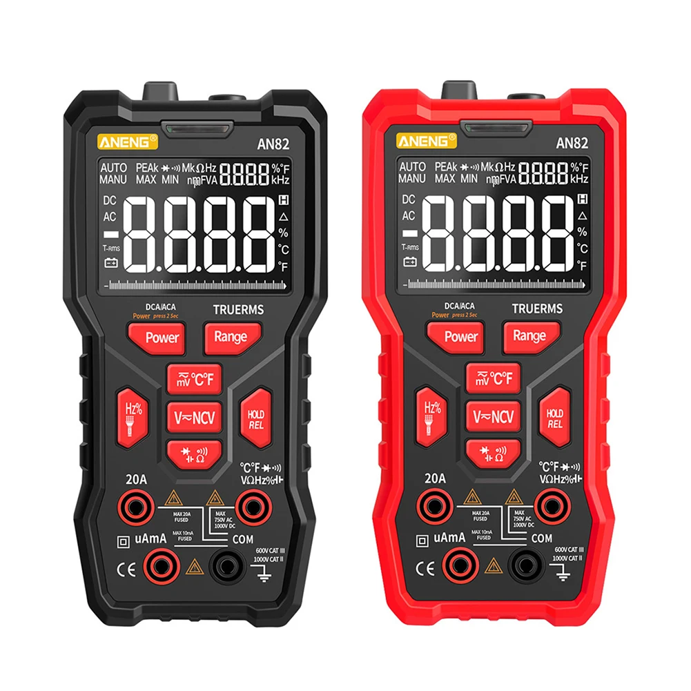 

ANENG AN82 9999 Counts Digital Multimeter Auto Ranging Electrical Tester Portable Ture RMS AC/DC Ammeter Voltage Meter