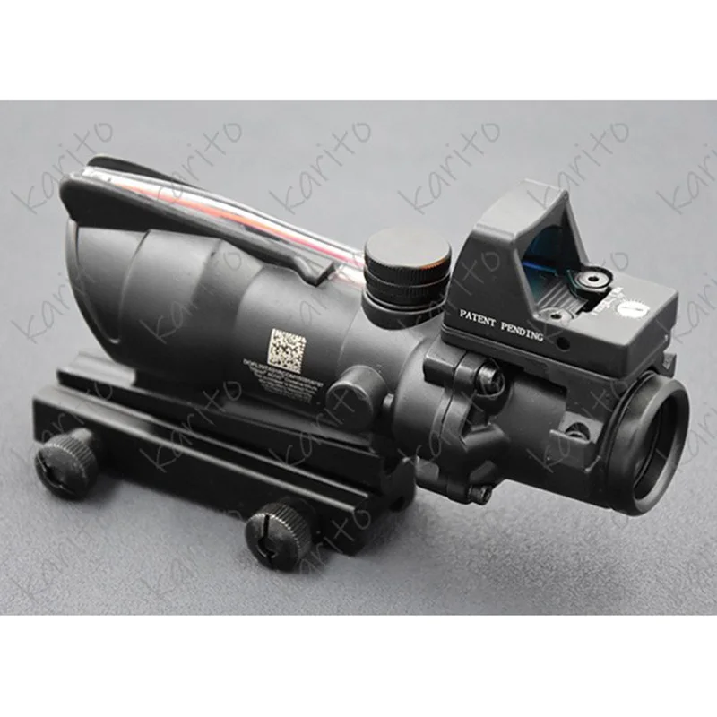 Тактический винтовочный оптический прицел Trijicon Acog Style 4x32 красного цвета и rmr 1x