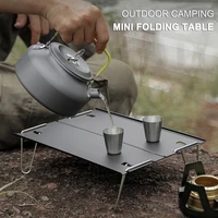 mini folding table aluminum alloy stainless steel 30 21 8cm outdoor camping picnic household portable desk with storage bag