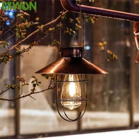 solar led garden lantern outdoor retro tungsten bulb with shepherd hook waterproof patio lawn path decor hanging night light