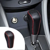 non slip leather gear shift knob cover at for hyundai verna 2010 2011 2012 2013 2014 automatic shift lever