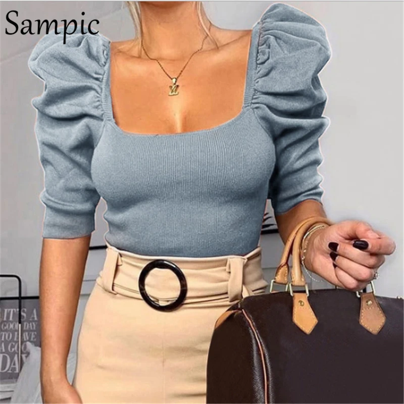 Sampic/Повседневная женская верхняя одежда Облегающий белый укороченный топ с