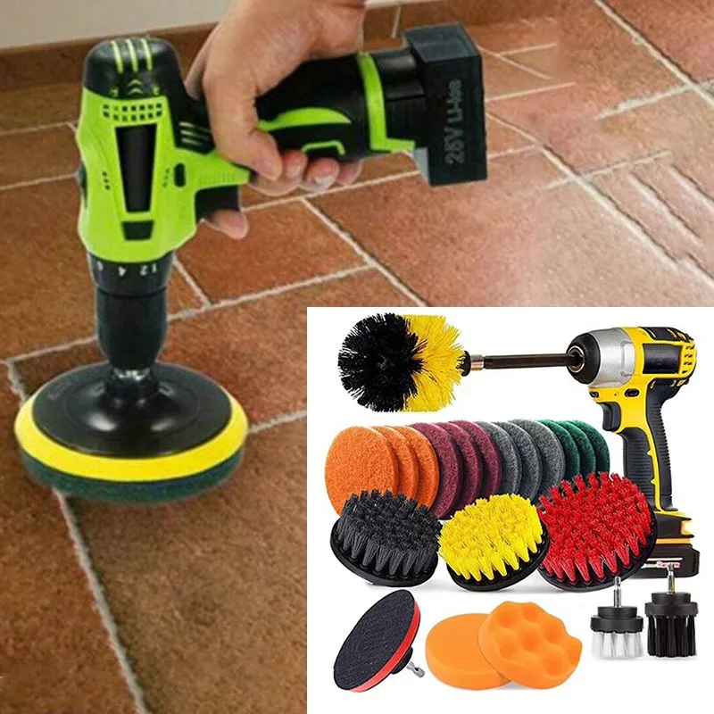 

Brush Head Kit 22Pcs Electric Drill Sticky disc Scrub Scrubber Cleaning