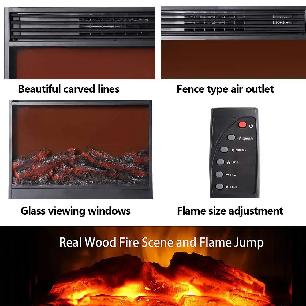 Настенный Электрический камин 110 В/220 В 3D пожарный электрический обогреватель с
