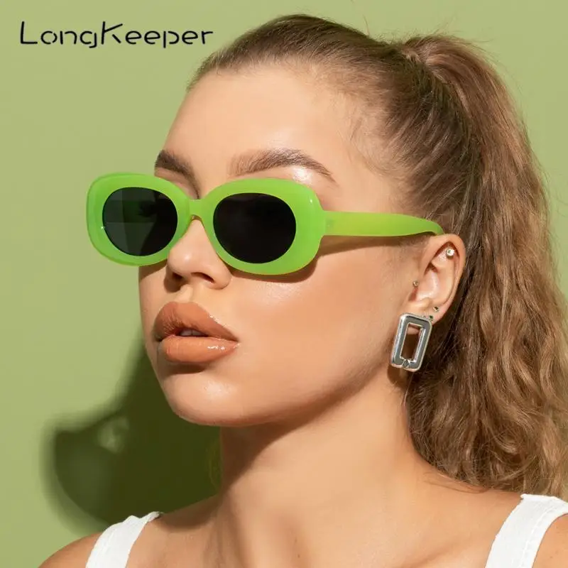 

Солнцезащитные очки в винтажном стиле женские, овальные модные, в стиле ретро, с линзами зеленого, оранжевого цвета, с защитой от ультрафиол...