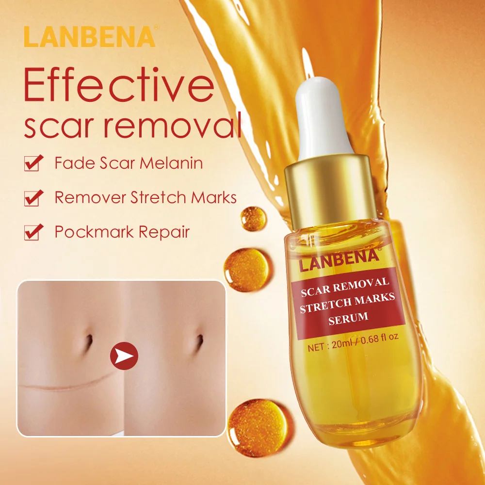 

LANBENA Removal Scar Serum Face Pimples Scar Stretch Mark Anti Acne Treatment Whitening Moisturizing Shrink Pore Cream Skin Care