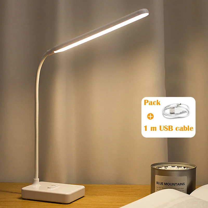 LED Desk Lamp 3 Lighting Modes Light Eye-Caring Office Table Lamps with USB Charging Dimmable Reading Night Flexible | Освещение