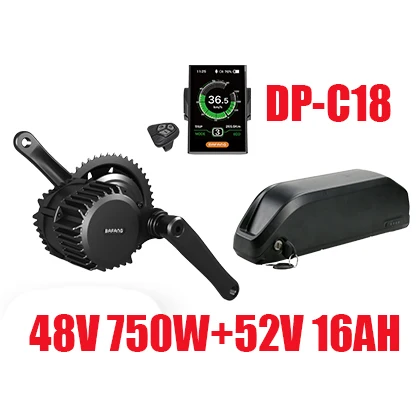 48V750WC1852V16AH Bafang двигатель BBS02 48 в 750 Вт комплект для электрического велосипеда с батареей 48 В 13/14. 5AH 52 в 16ah/17.5Ah Mid Drive BBSHD ebike комплект для преобразования - Цвет: 48V750WC1852V16AH