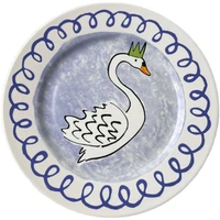 cartoon hand painted swan dish korean ins style 8 inch simple minority creative home cooking lovely cake dessert dish