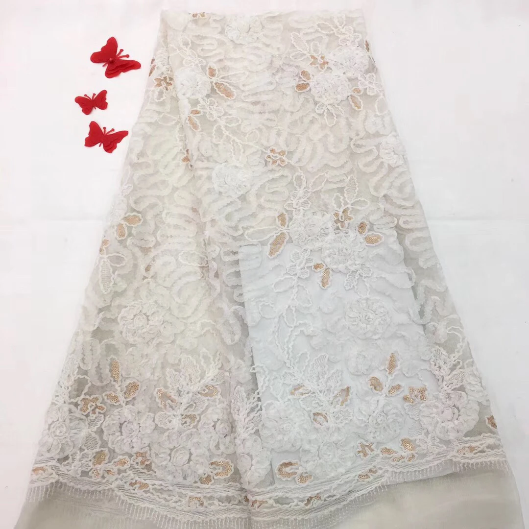 

Nigerian Lace Fabric 2018 High Quality Lace Latest Guipure Lace Fabric With Stones 5 Yards African For Party Dresses R77