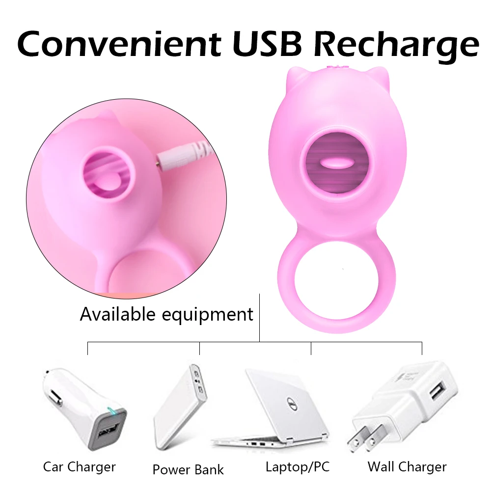 Кольцо для пениса с задержкой эякуляции вибратор зарядка через USB Силиконовое