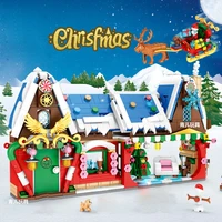 building blocks christmas house scene pack childrens small particle building block toys boys and girls christmas gifts