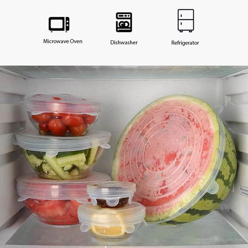 Многоразовая силиконовая сумка для пищевых продуктов 6 шт./компл. пакеты хранения