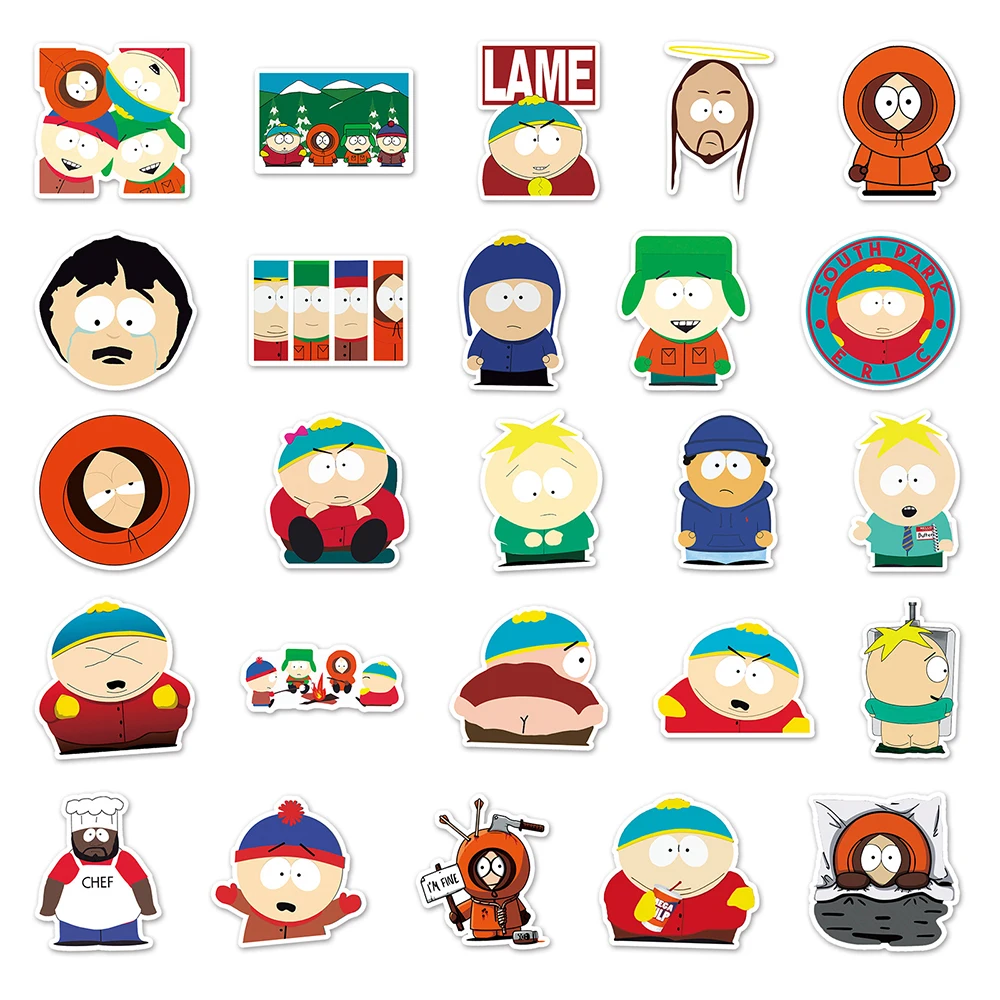103050pcs animation southpark graffiti stickers car laptop skateboard phone bike luggage waterproof sticker decal kids toy free global shipping