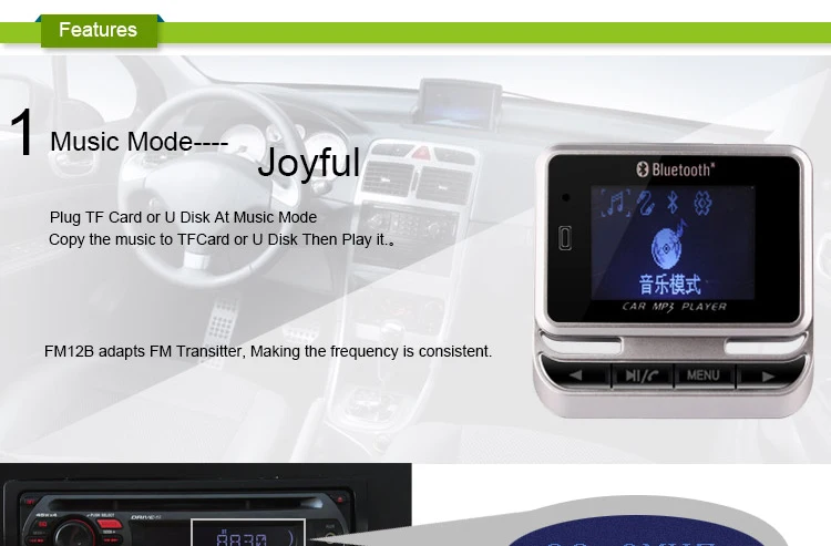 Автомобильный fm-передатчик Aux Bluetooth MP3 плеер 1,44 дюймов ЖК-экран гарнитура автомобильный комплект fm-радио адаптер Поддержка TF карта u-диск