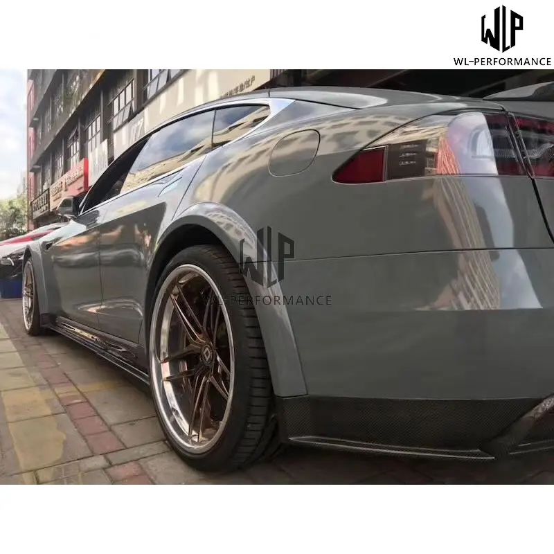 Модель S R sytle углеродное волокно + ФАП передняя губа задний бампер боковые юбки