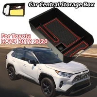 car central armrest storage box center console flocking organizer tray stowing tidying for toyota rav4 xa50 2019 2020