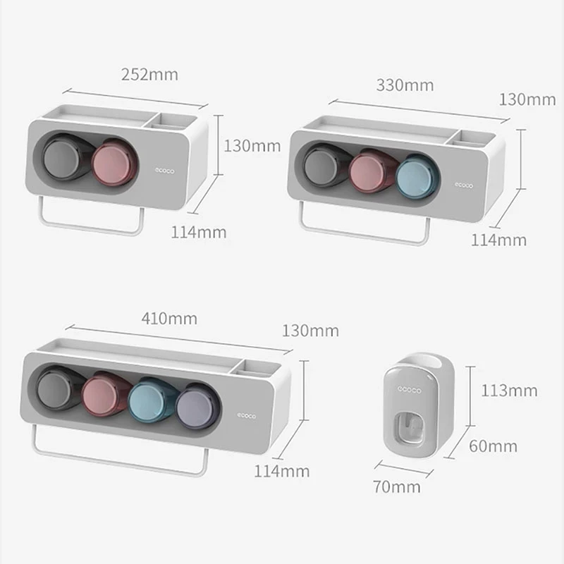 

Oneup Wall-Mounted Toothbrush Holder Free Punching Automatic Toothpaste Dispenser Bathroom Storage Rack Bathroom Accessories