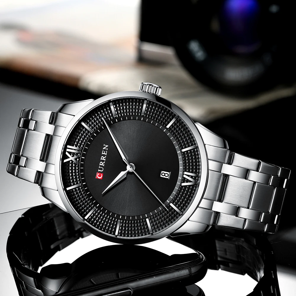 CURREN 2019 мужские часы из нержавеющей стали стильные деловые с автоматической датой